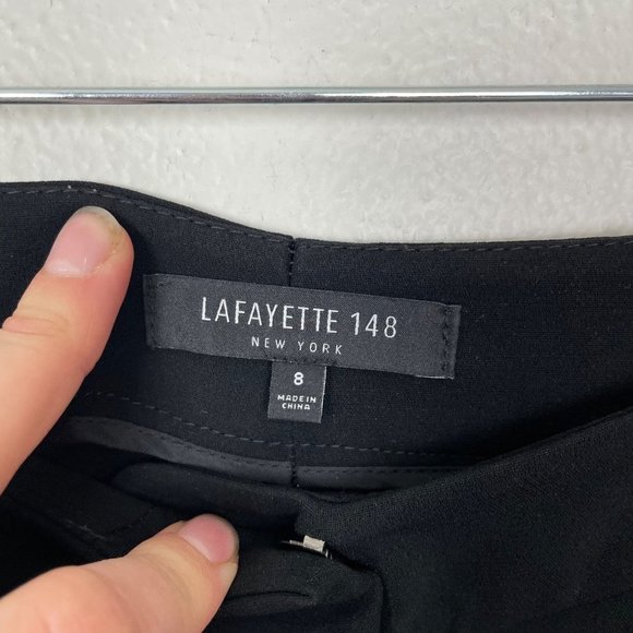 Lafayette 148 New York Woman's Sz 8 Black High Waisted Wide Leg Career Pants - Picture 4 of 8
